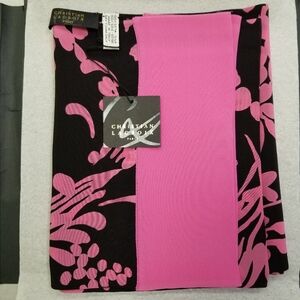 Christian Lacroix Silk Floral Print Scarf, Pink Fuchsia/Black, NWT, Vintage